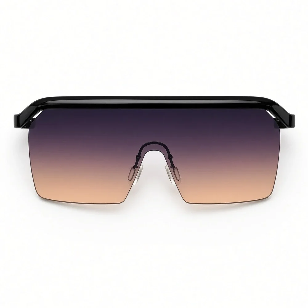Shield Sunglasses Women One Size Black Purple Gradient New Oversized UV400